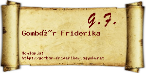 Gombár Friderika névjegykártya